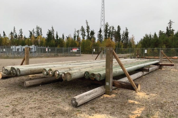 armstrong dgs yard, new hydro pole bunk